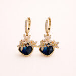 Gold Plated Blue Stone Drop Earing